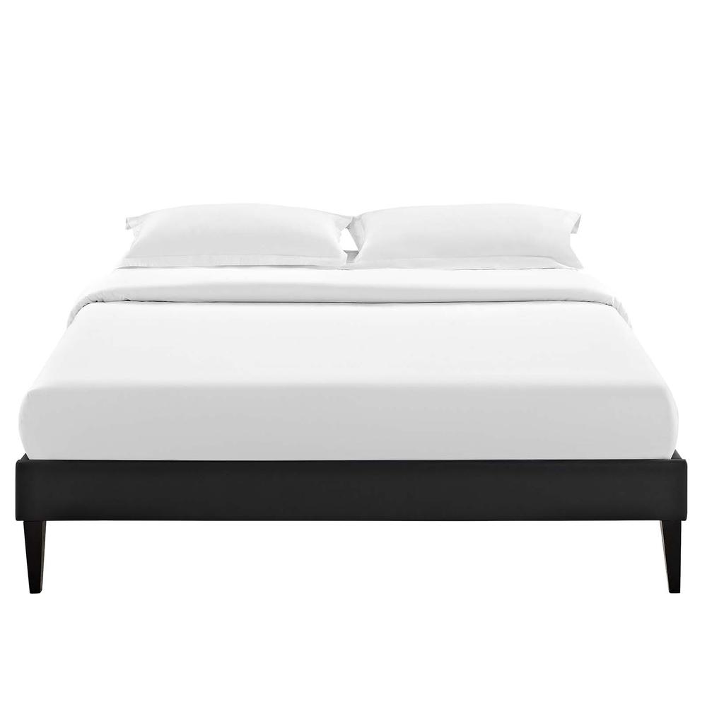 Tessie Full Vinyl Bed Frame with Squared Tapered Legs. Picture 4