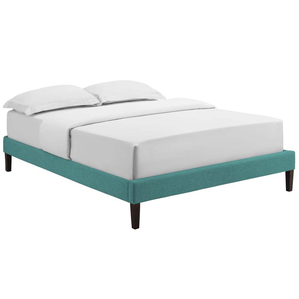 Tessie Full Fabric Bed Frame with Squared Tapered Legs. Picture 1