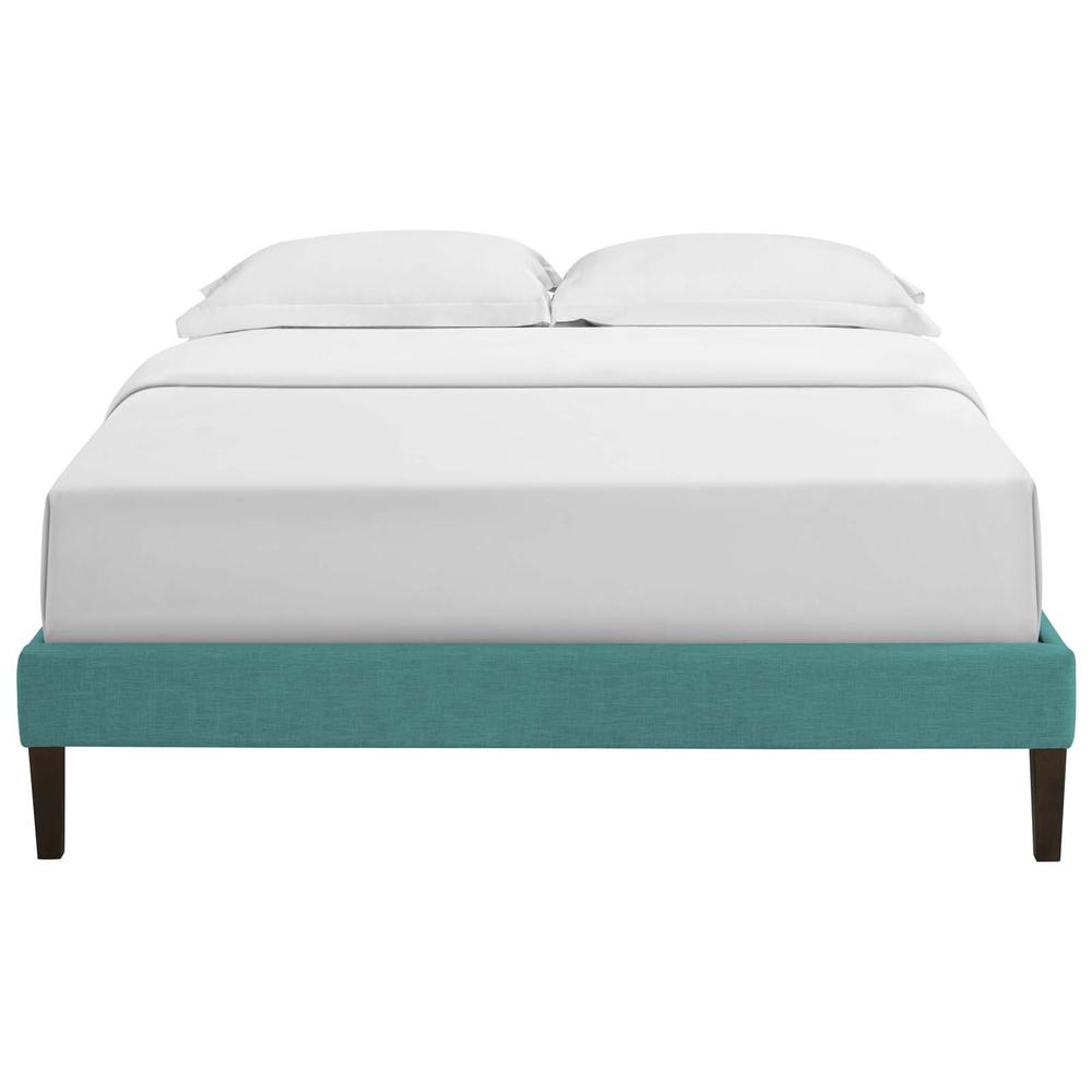 Tessie Full Fabric Bed Frame with Squared Tapered Legs. Picture 4