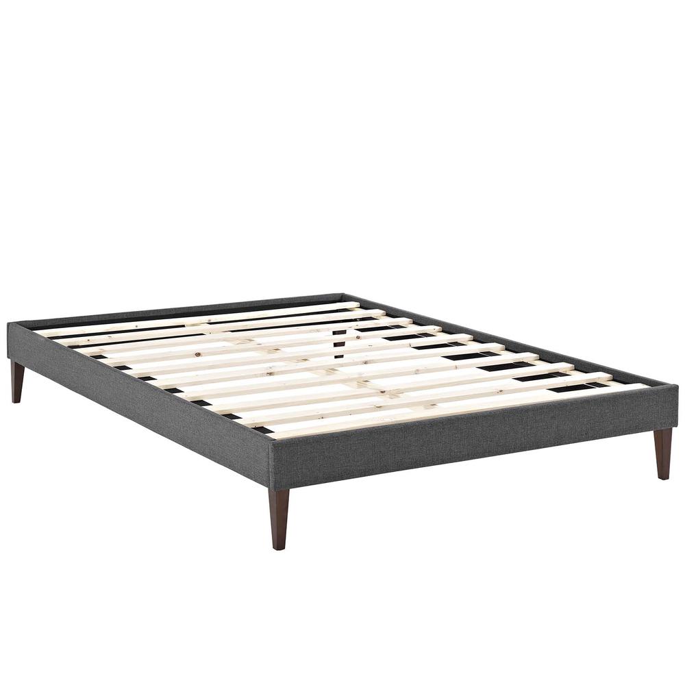 Tessie Queen Fabric Bed Frame with Squared Tapered Legs. Picture 2