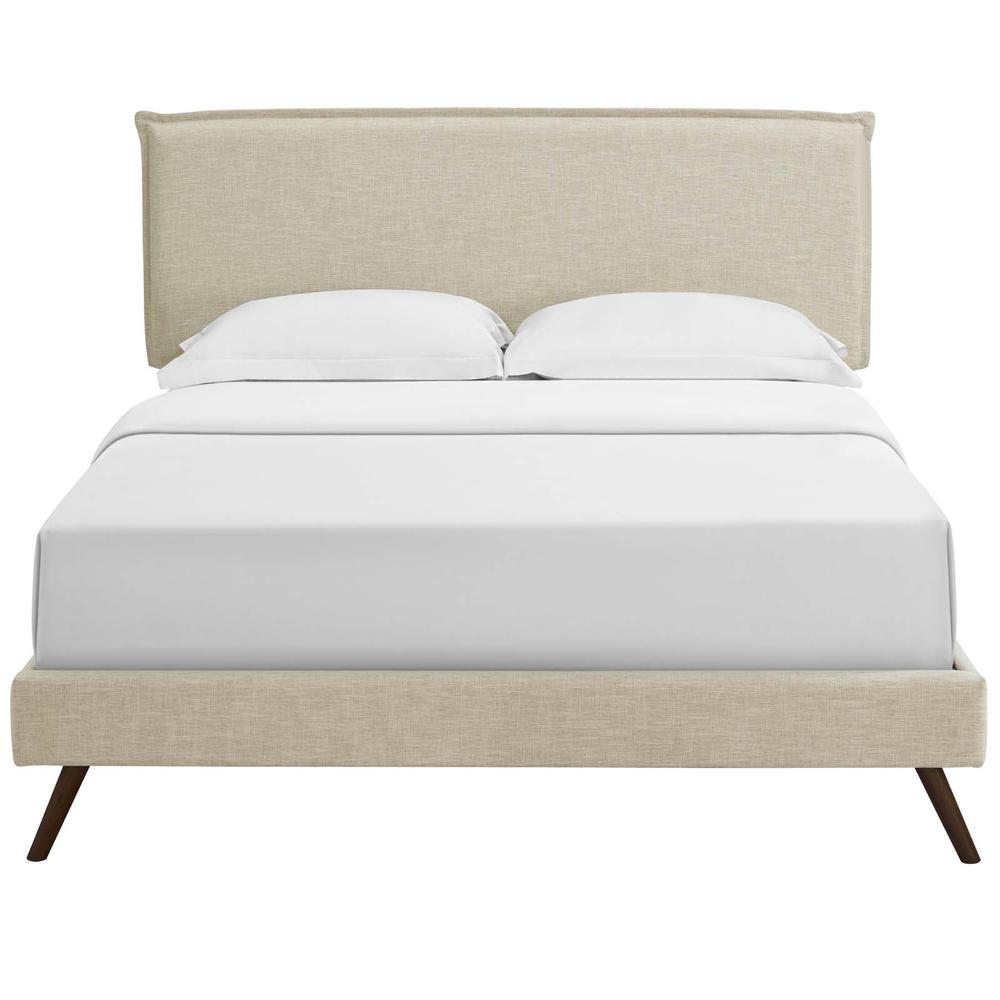Amaris Queen Fabric Platform Bed with Round Splayed Legs. Picture 4