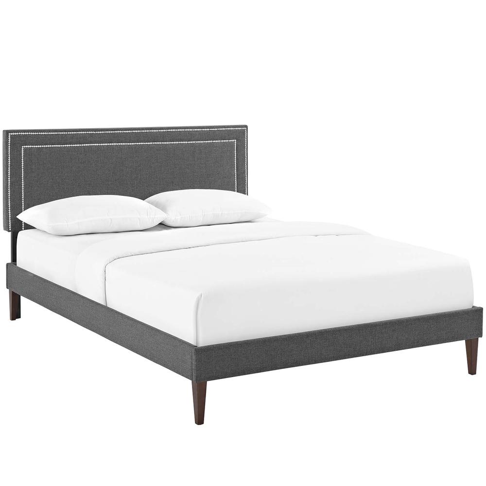 Virginia Full Platform Bed with Squared Tapered Legs. Picture 1