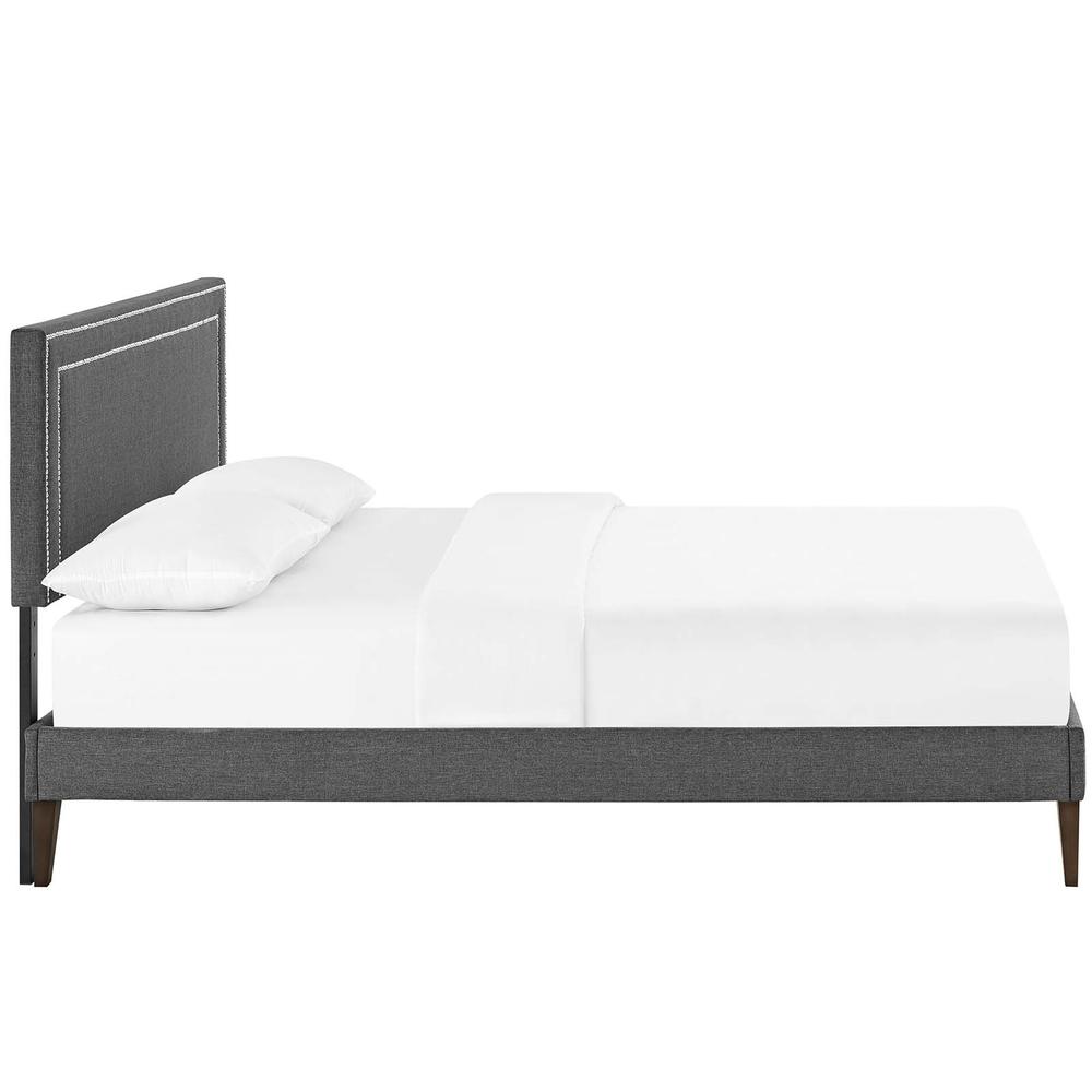 Virginia Queen Platform Bed with Squared Tapered Legs. Picture 4
