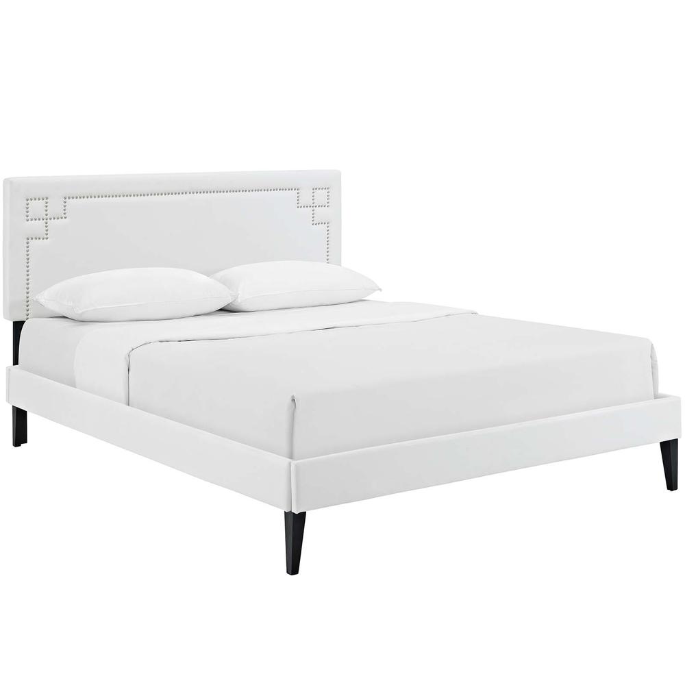 Ruthie Queen Platform Bed with Squared Tapered Legs. The main picture.