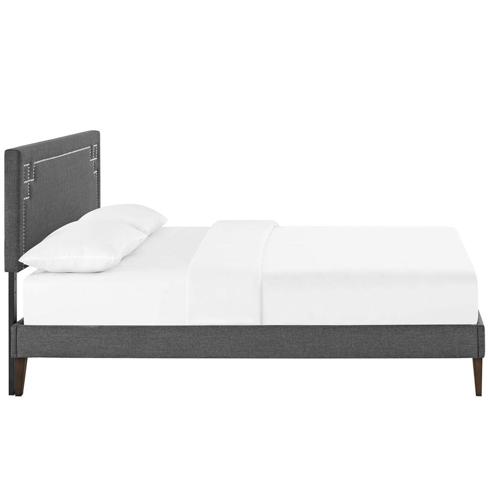 Ruthie Queen Platform Bed with Squared Tapered Legs. Picture 4