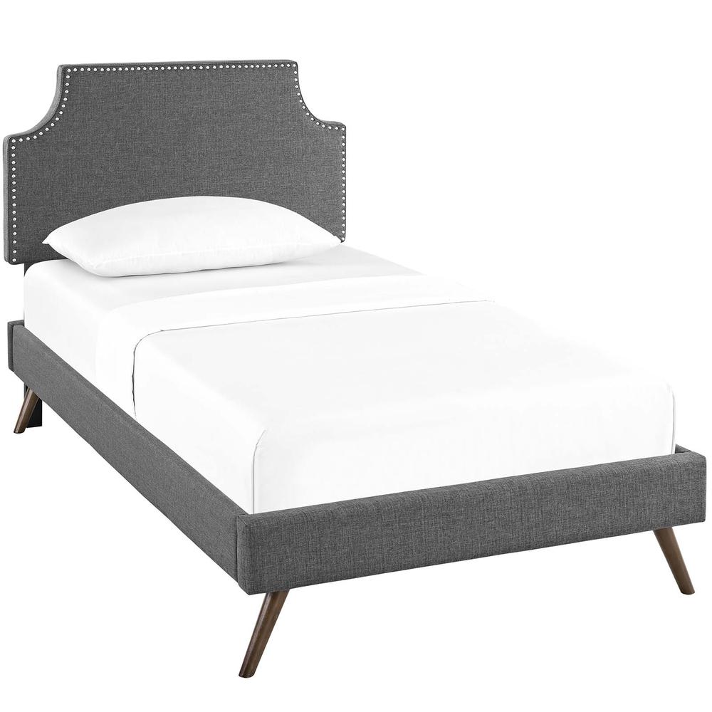 Corene Twin Platform Bed with Round Splayed Legs. Picture 1