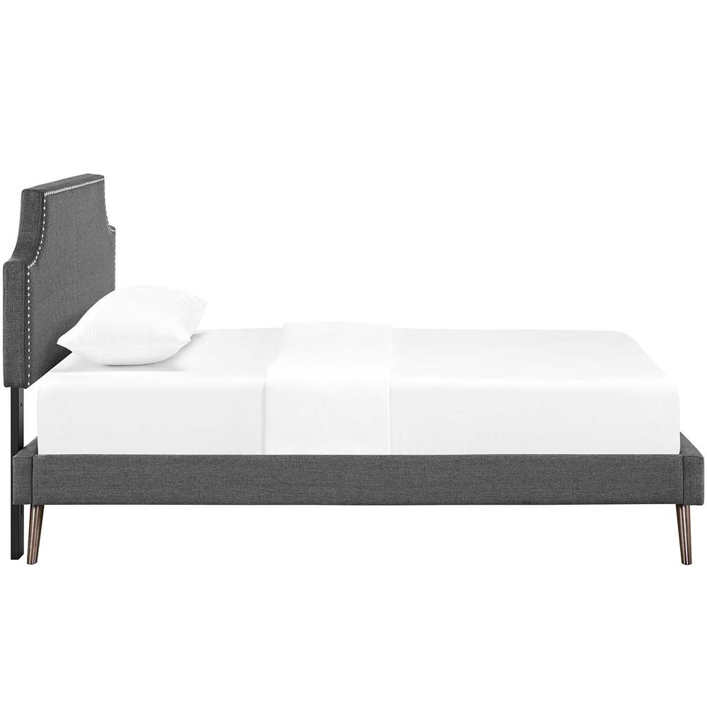 Corene Twin Fabric Platform Bed with Round Splayed Legs. Picture 3