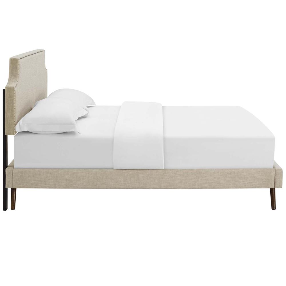 Corene Queen Platform Bed with Round Splayed Legs. Picture 4