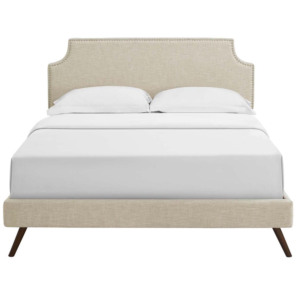 Corene Queen Platform Bed with Round Splayed Legs. Picture 5