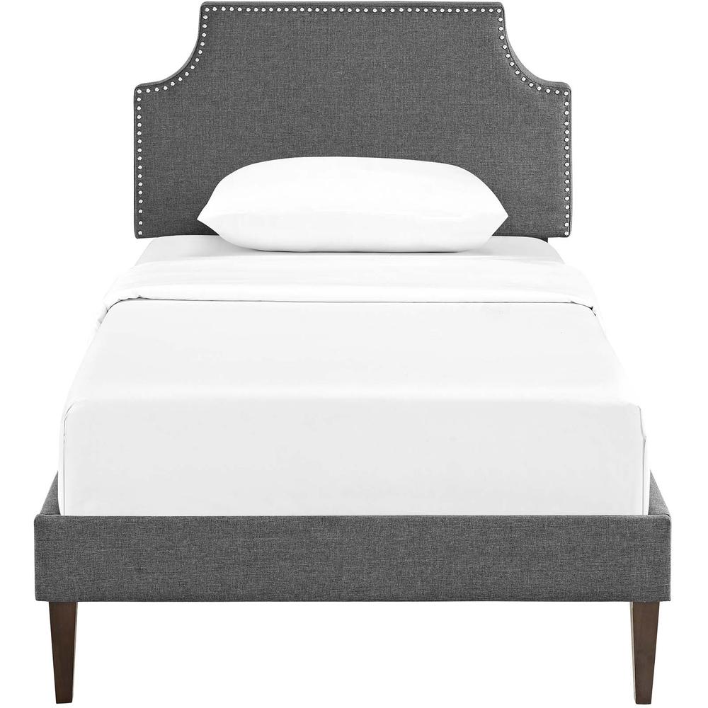 Corene Twin Platform Bed with Squared Tapered Legs. Picture 5
