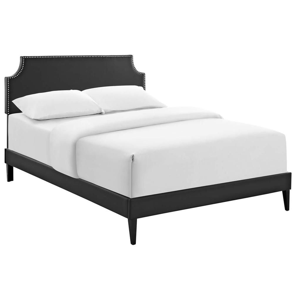 Corene Queen Platform Bed with Squared Tapered Legs. The main picture.