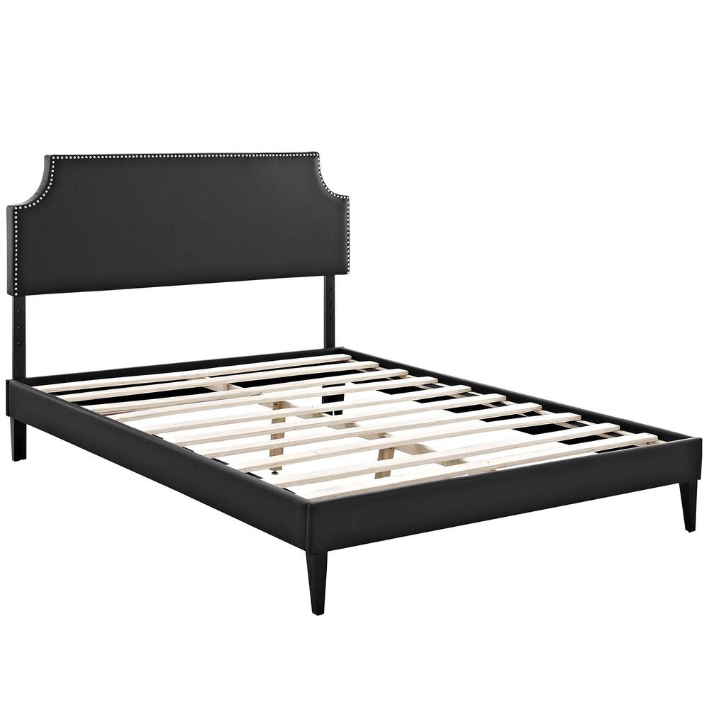 Corene Queen Platform Bed with Squared Tapered Legs. Picture 3