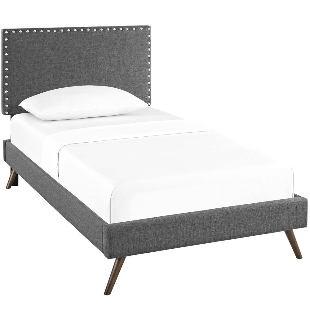 Macie Twin Platform Bed with Round Splayed Legs. Picture 2