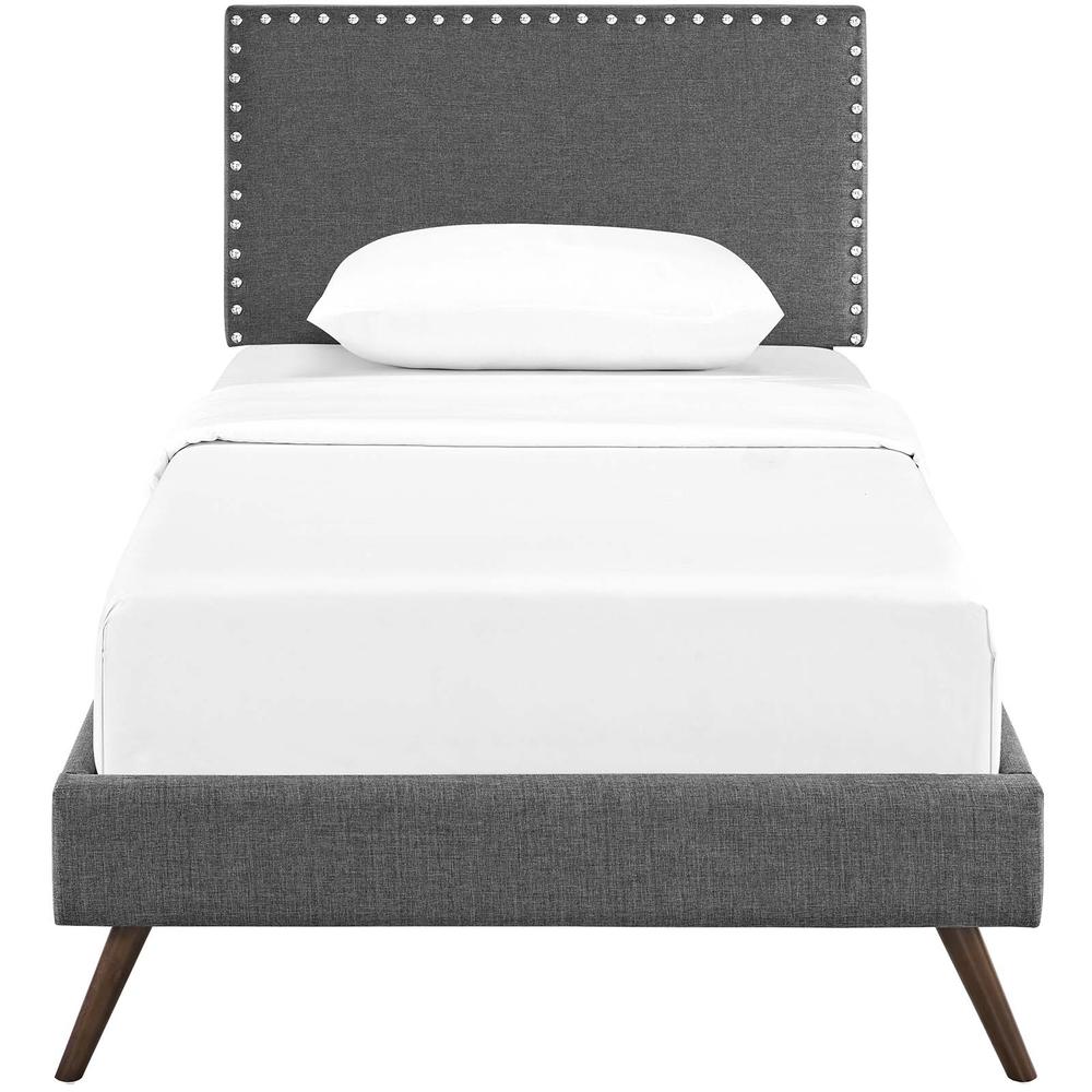 Macie Twin Platform Bed with Round Splayed Legs. Picture 5