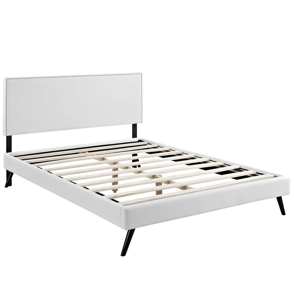 Macie Full Platform Bed with Round Splayed Legs. Picture 3