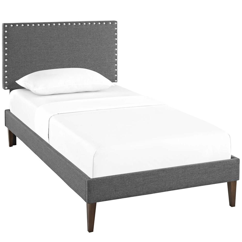 Macie Twin Platform Bed with Squared Tapered Legs. Picture 1