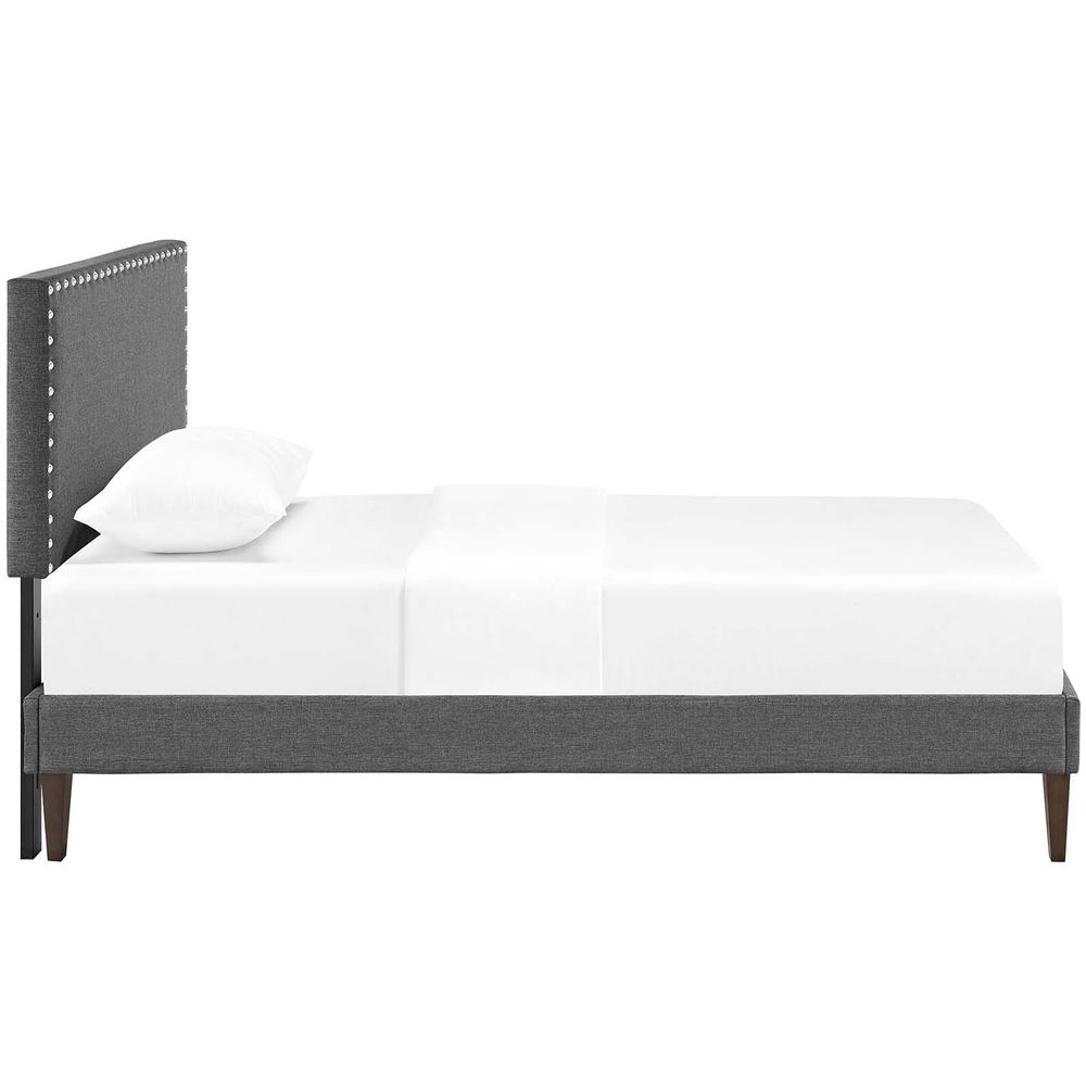 Macie Twin Fabric Platform Bed with Squared Tapered Legs. Picture 3