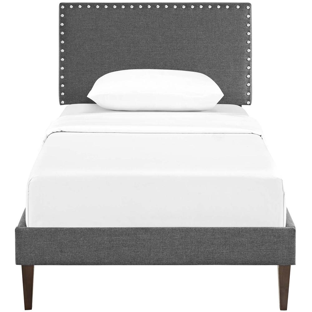 Macie Twin Platform Bed with Squared Tapered Legs. Picture 5