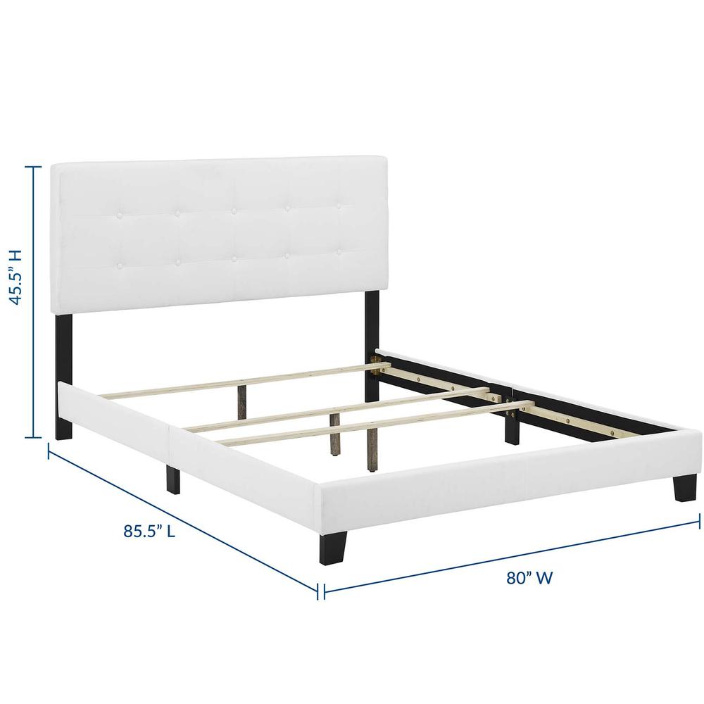 Amira King Upholstered Fabric Bed. Picture 3