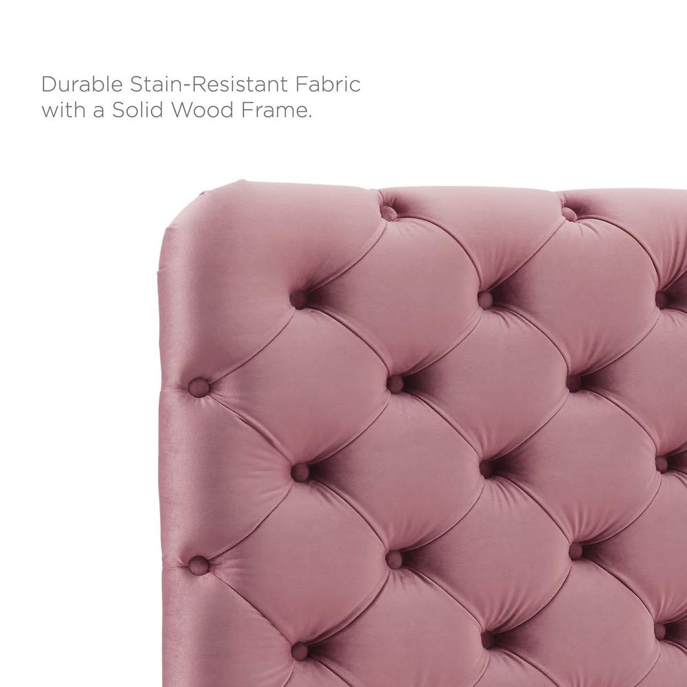 Lizzy Tufted Twin Performance Velvet Headboard - Dusty Rose MOD-6030-DUS. Picture 5