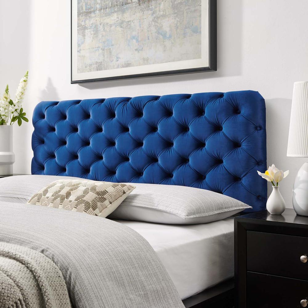 Lizzy Tufted Twin Performance Velvet Headboard. Picture 7