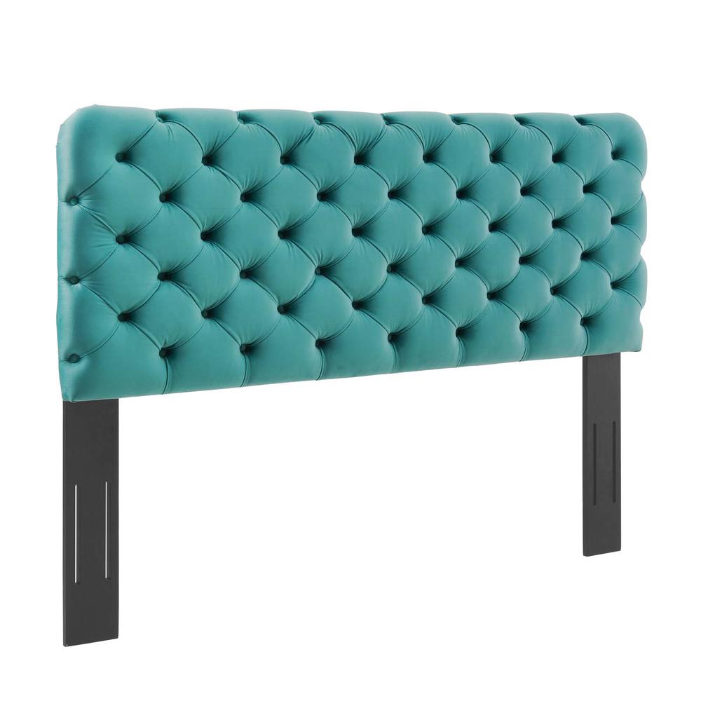 Lizzy Tufted Twin Performance Velvet Headboard - Teal MOD-6030-TEA. Picture 1