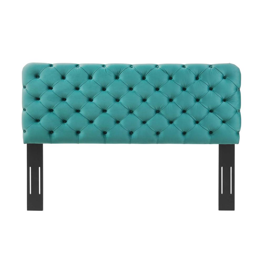Lizzy Tufted Twin Performance Velvet Headboard - Teal MOD-6030-TEA. Picture 2