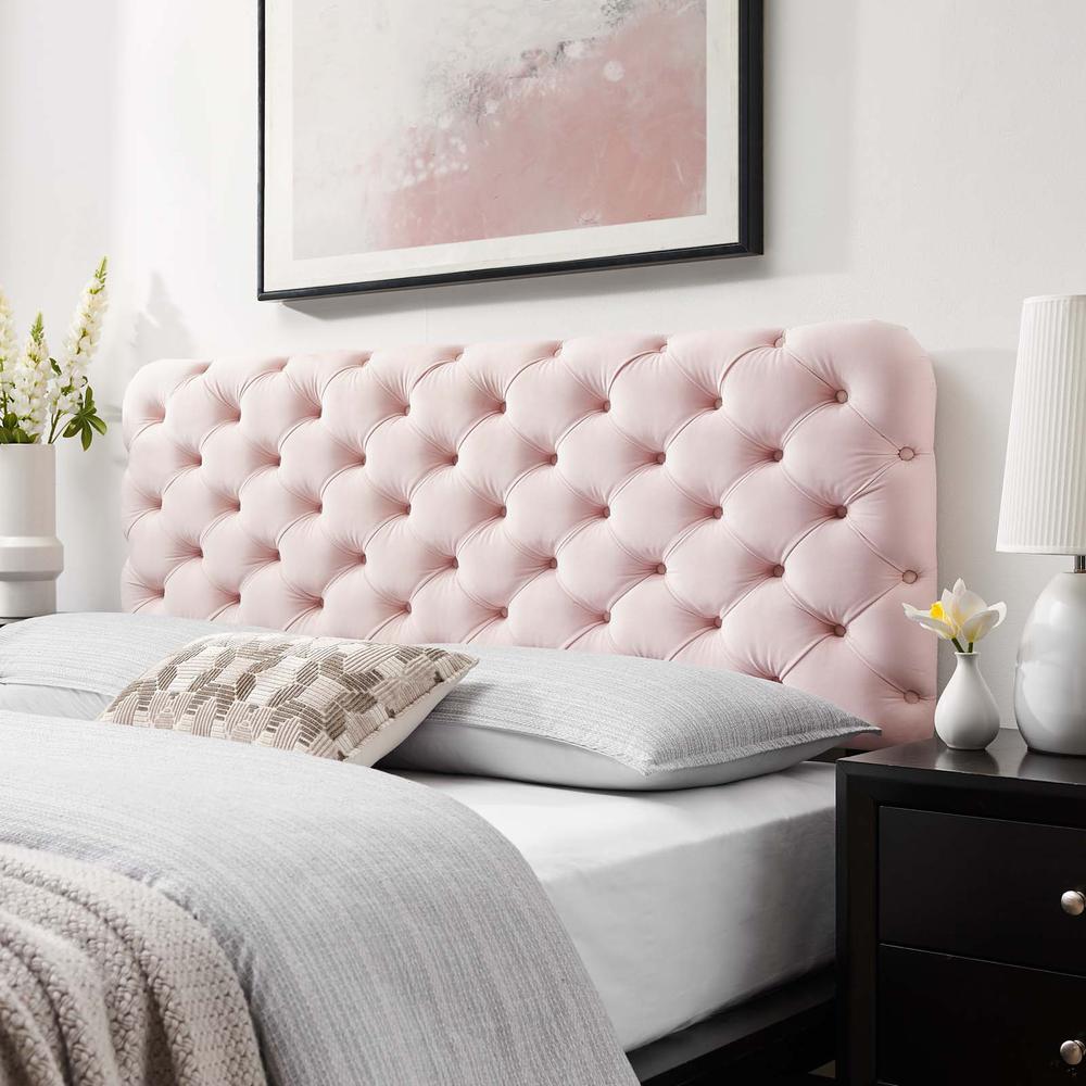 Lizzy Tufted Full/Queen Performance Velvet Headboard - Pink MOD-6031-PNK. Picture 7