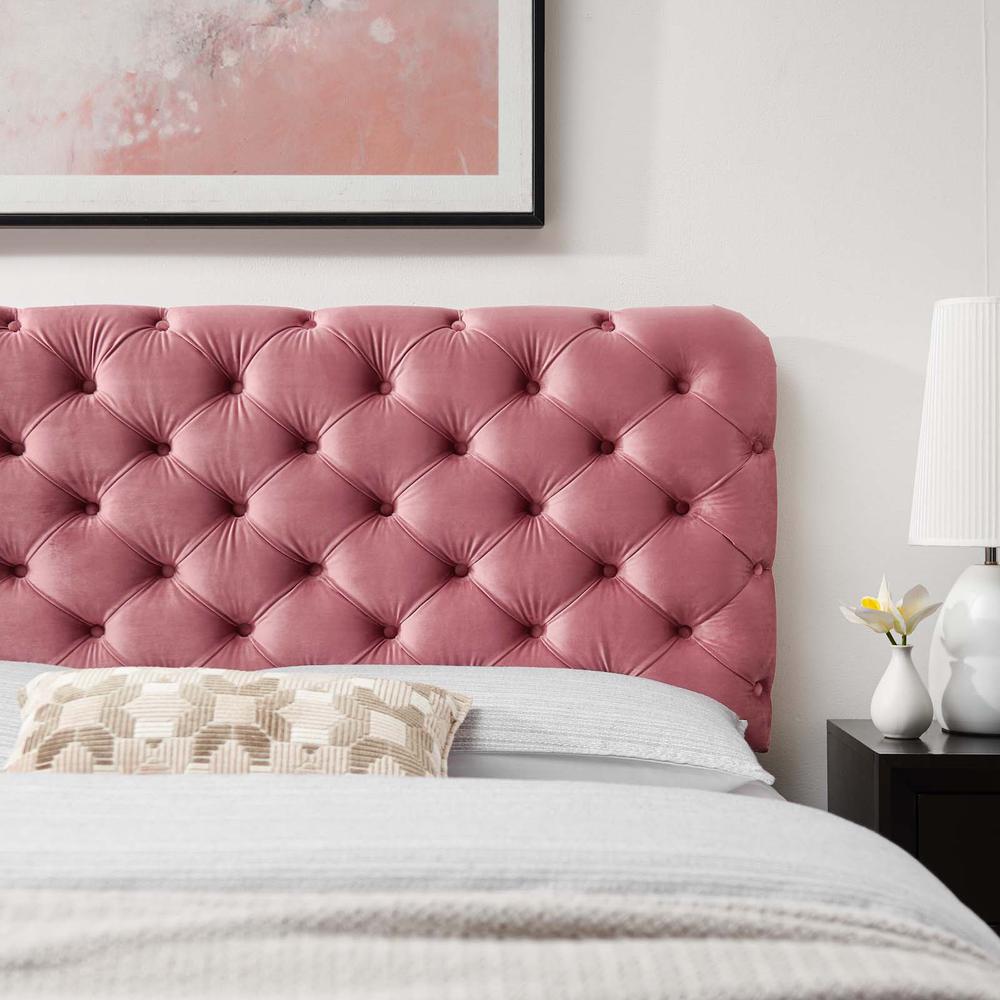 Lizzy Tufted King/California King Performance Velvet Headboard - Dusty Rose MOD-6032-DUS. Picture 6