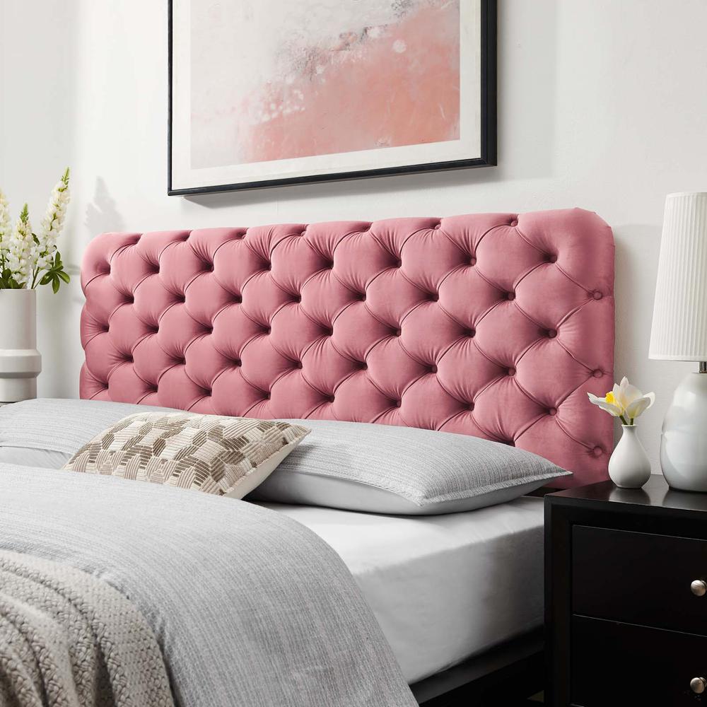 Lizzy Tufted King/California King Performance Velvet Headboard - Dusty Rose MOD-6032-DUS. Picture 7