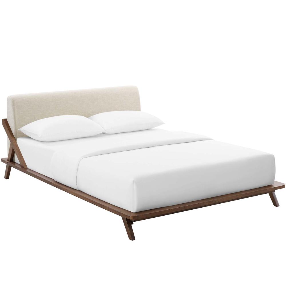 Luella Queen Upholstered Fabric Platform Bed. Picture 1