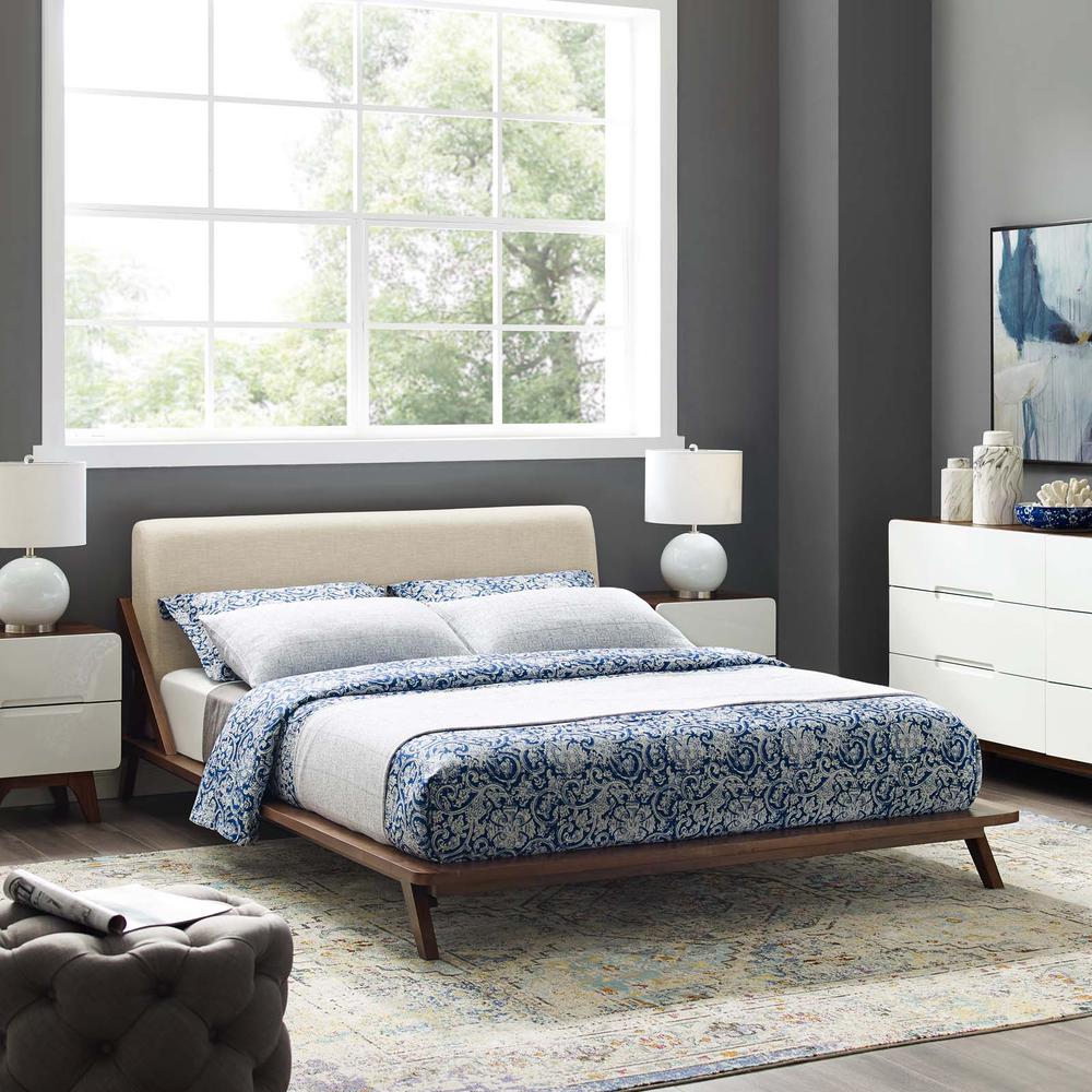 Luella Queen Upholstered Fabric Platform Bed. Picture 6