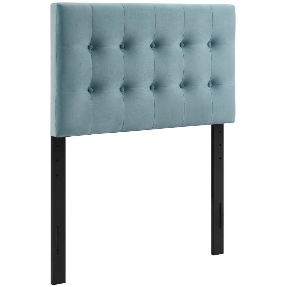 Emily Twin Biscuit Tufted Performance Velvet Headboard - Light Blue MOD-6114-LBU. The main picture.
