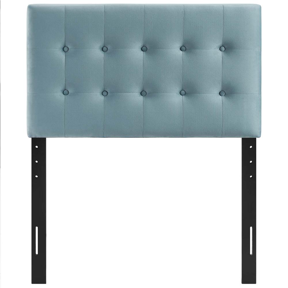 Emily Twin Biscuit Tufted Performance Velvet Headboard - Light Blue MOD-6114-LBU. Picture 3