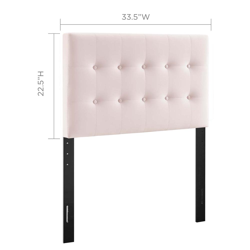 Emily Twin Biscuit Tufted Performance Velvet Headboard - Pink MOD-6114-PNK. Picture 2