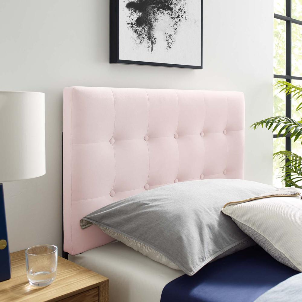 Emily Twin Biscuit Tufted Performance Velvet Headboard - Pink MOD-6114-PNK. Picture 7