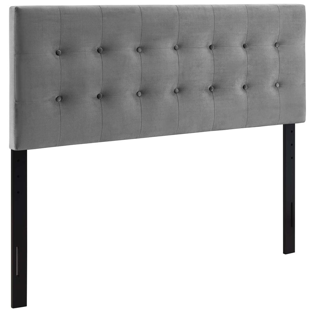 Emily Full Biscuit Tufted Performance Velvet Headboard - Gray MOD-6115-GRY. Picture 1