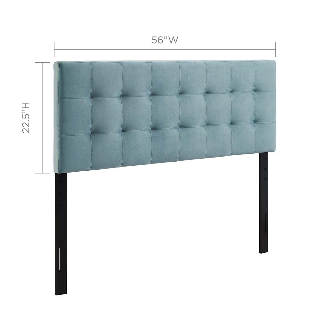 Lily Biscuit Tufted Full Performance Velvet Headboard - Light Blue MOD-6119-LBU. Picture 2