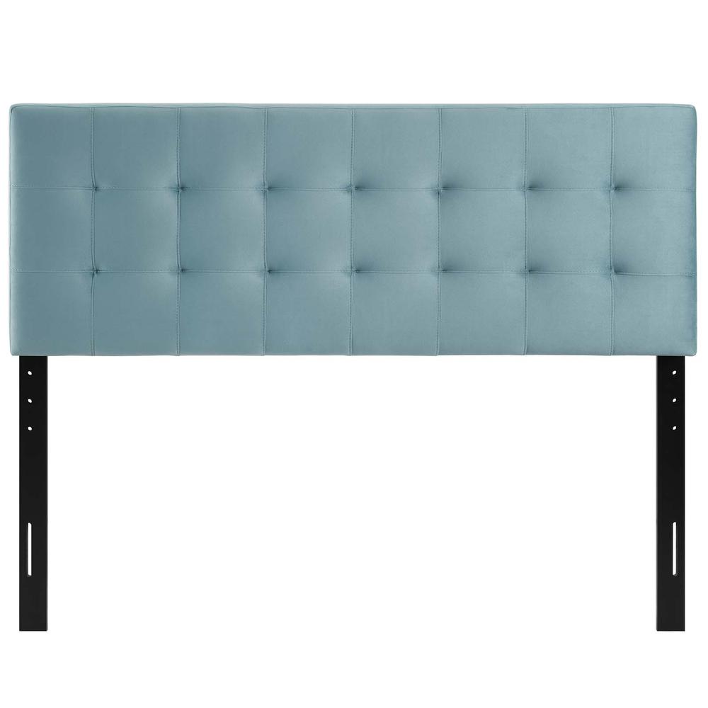 Lily Biscuit Tufted Full Performance Velvet Headboard - Light Blue MOD-6119-LBU. Picture 3