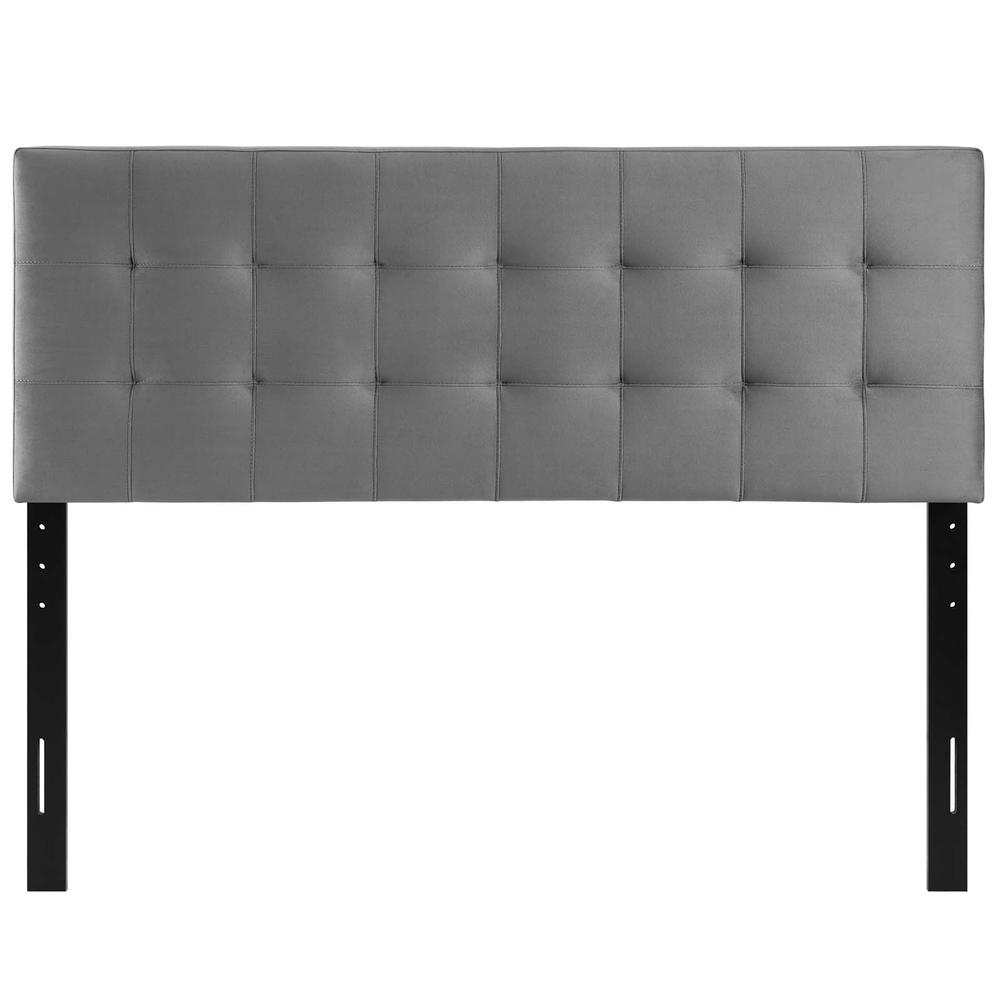 Lily Queen Biscuit Tufted Performance Velvet Headboard. Picture 5