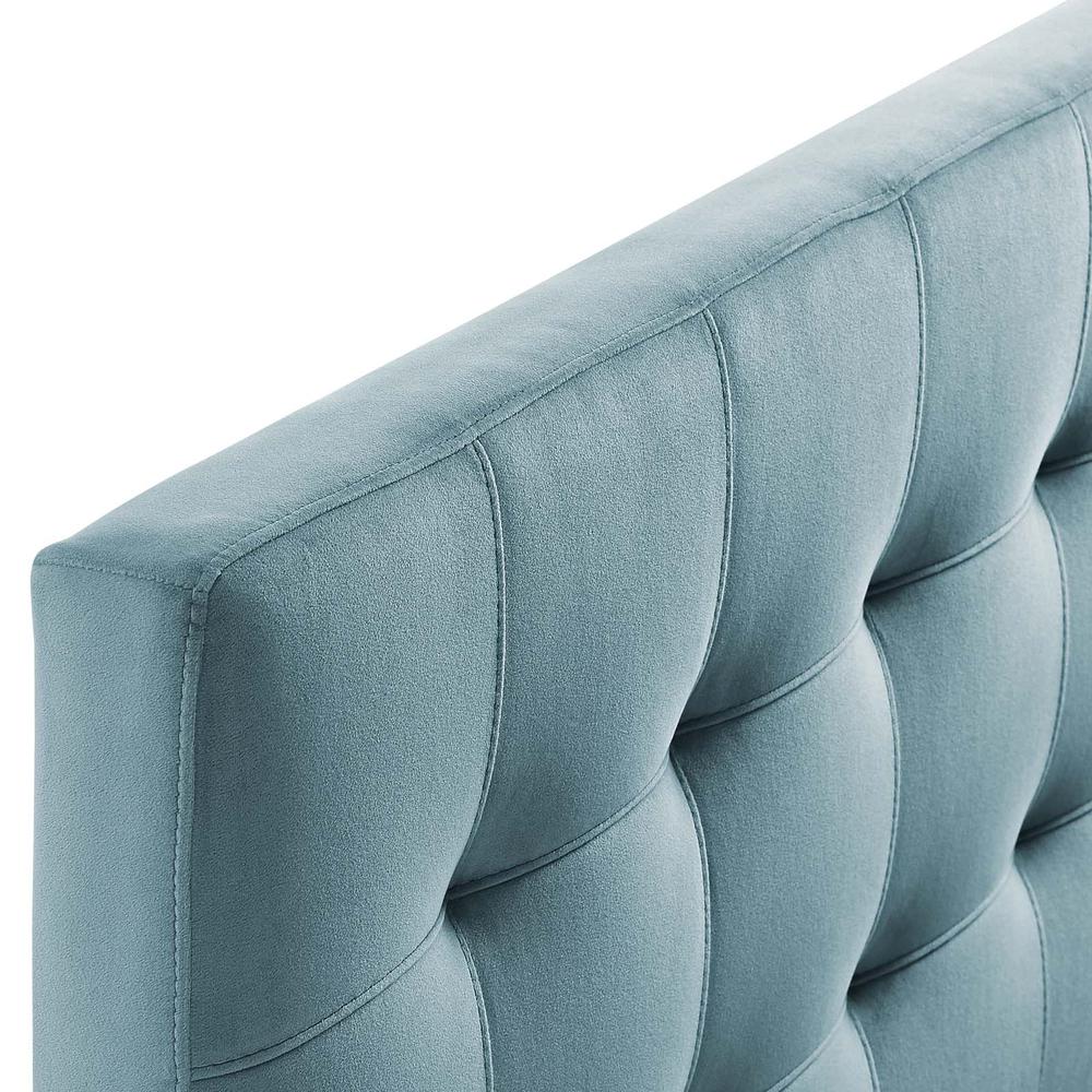 Lily Queen Biscuit Tufted Performance Velvet Headboard - Light Blue MOD-6120-LBU. Picture 4