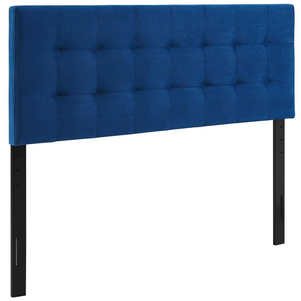Lily Queen Biscuit Tufted Performance Velvet Headboard - Navy MOD-6120-NAV. The main picture.