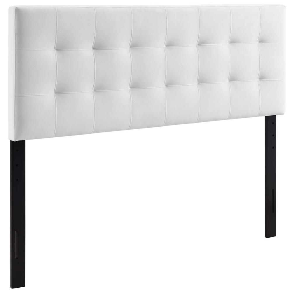 Lily King Biscuit Tufted Performance Velvet Headboard - White MOD-6121-WHI. Picture 1