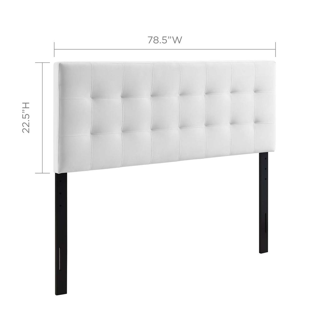 Lily King Biscuit Tufted Performance Velvet Headboard - White MOD-6121-WHI. Picture 2