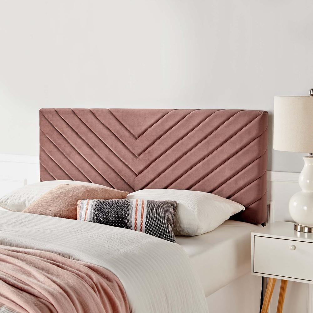 Alyson Angular Channel Tufted Performance Velvet Twin Headboard. Picture 9