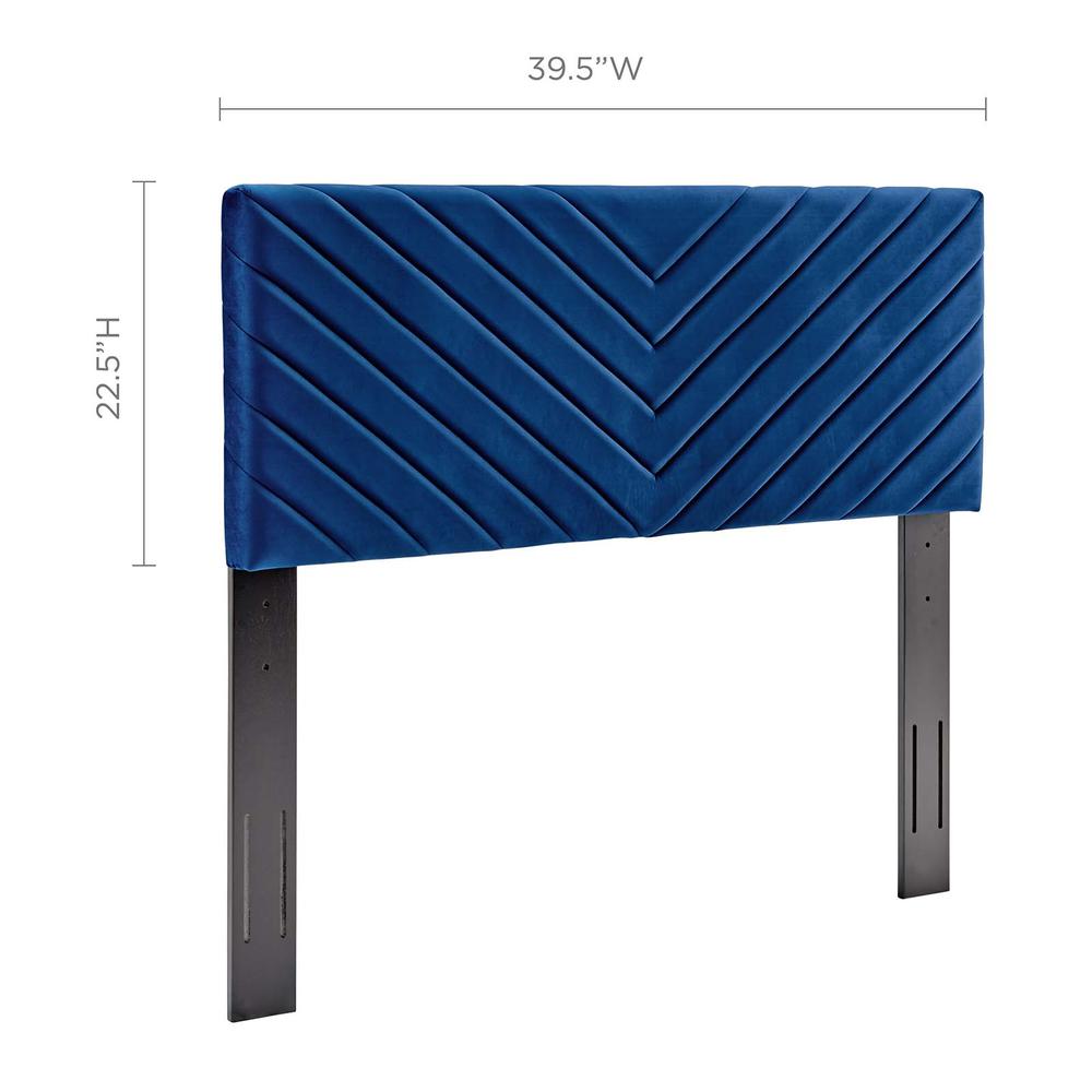 Alyson Angular Channel Tufted Performance Velvet Twin Headboard. Picture 2