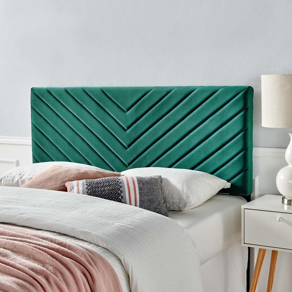 Alyson Angular Channel Tufted Performance Velvet Twin Headboard. Picture 9