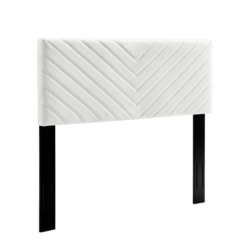 Alyson Angular Channel Tufted Performance Velvet Twin Headboard. Picture 1