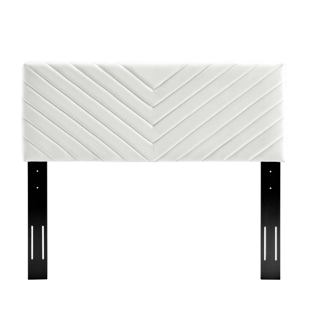Alyson Angular Channel Tufted Performance Velvet Twin Headboard. Picture 3