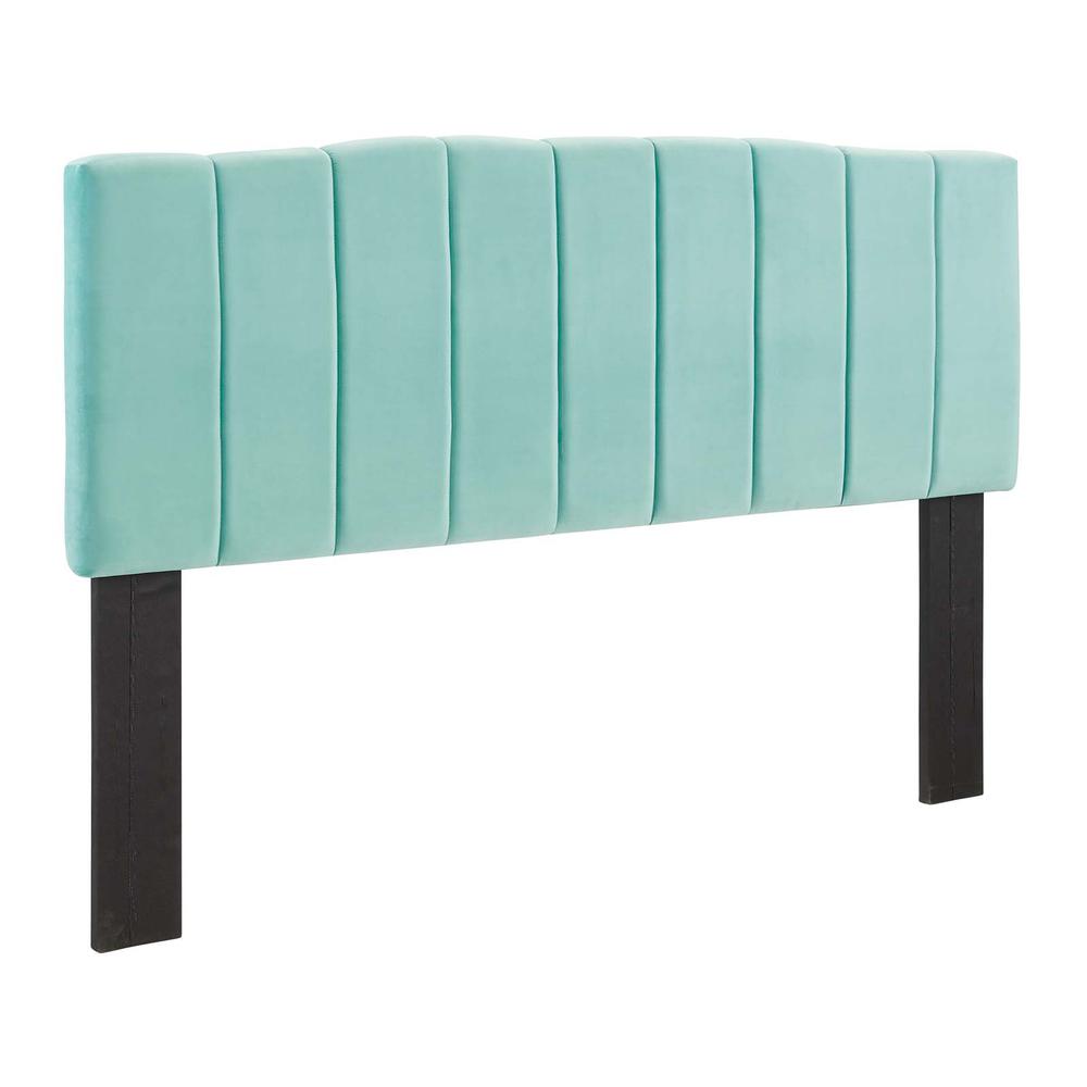 Camilla Channel Tufted King/California King Performance Velvet Headboard - Mint MOD-6183-MIN. Picture 1